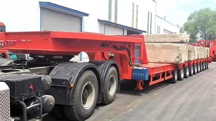 10 Axle 80t 100t Extendable Low Bed Trailer supplier 10 Axle 80t 100t Extendable Low Bed Trailer supplier
