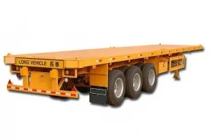 Reboque de contêiner de cama plana de 3 eixos