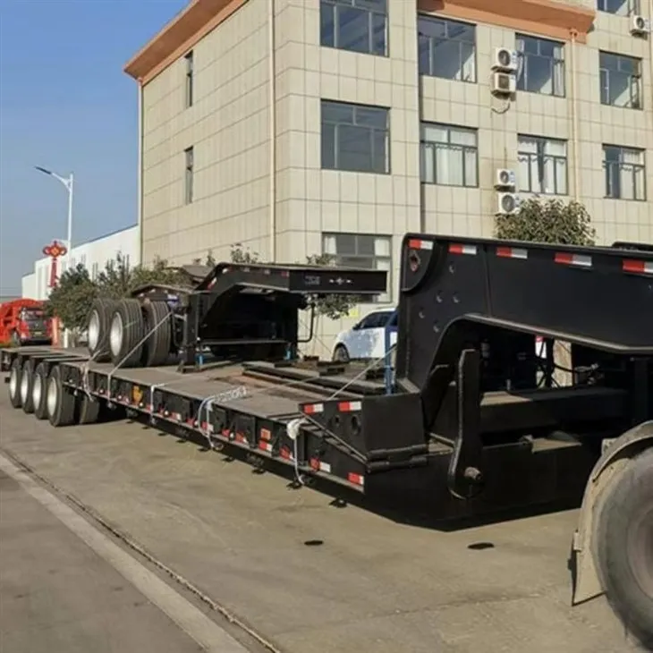 Reboque pescoço de ganso Lowboy de 4 eixos