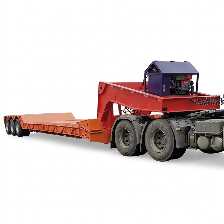 Reboque Gooseneck removível de 3 eixos e 60 toneladas