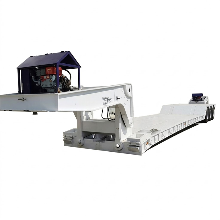 Trailer Gooseneck removível de 3 eixos