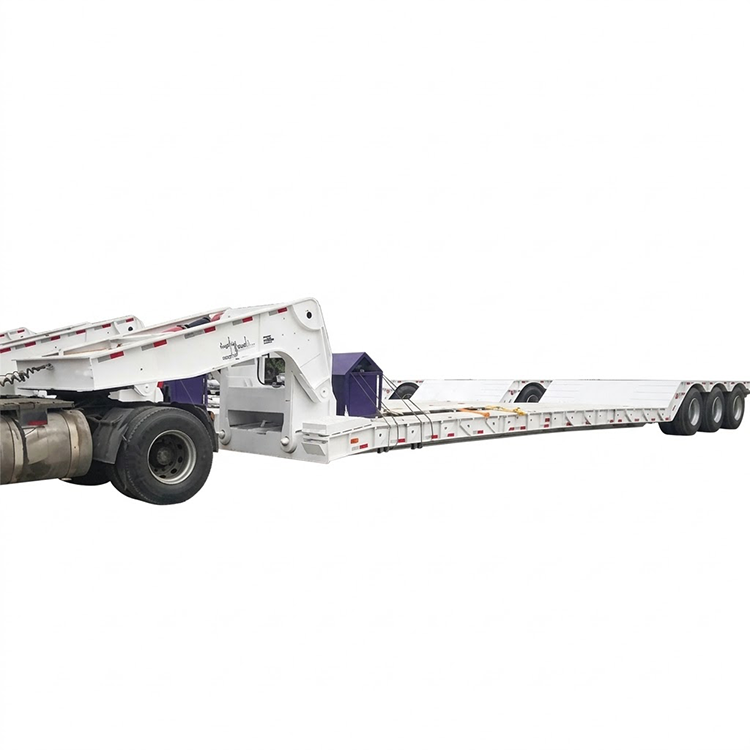 Trailer de cama baixa pescoço de ganso de 3 eixos