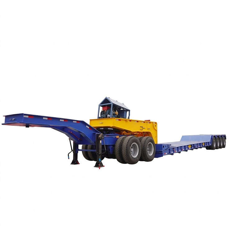 Reboque pescoço de ganso removível de 4 eixos e 120 toneladas