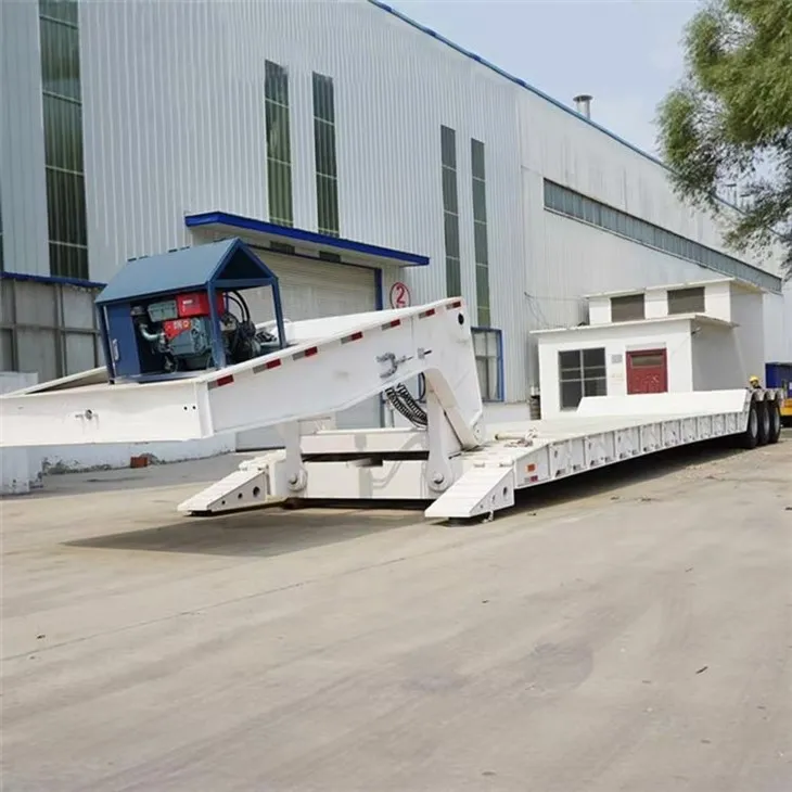 Trailer Lowboy destacável de 100 toneladas com três eixos