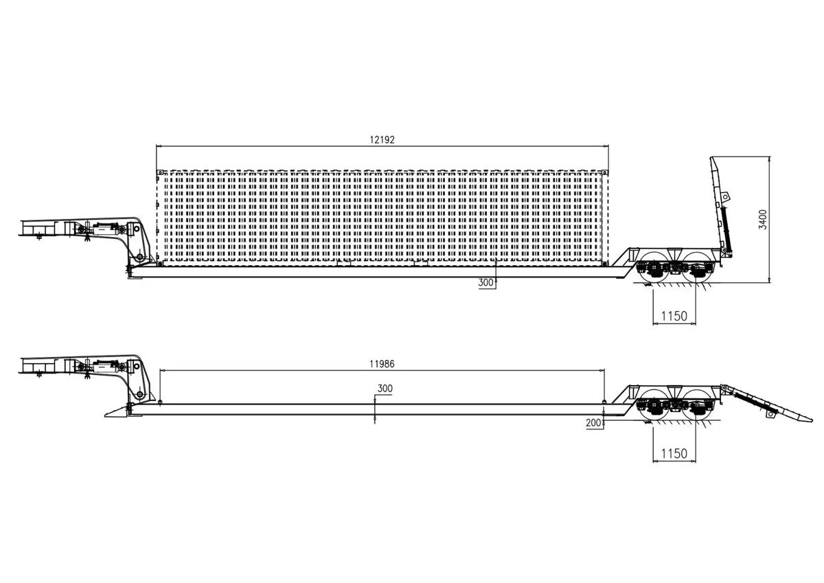 detachable low bed trailer with 40 foot container detachable low bed trailer with 40 foot container